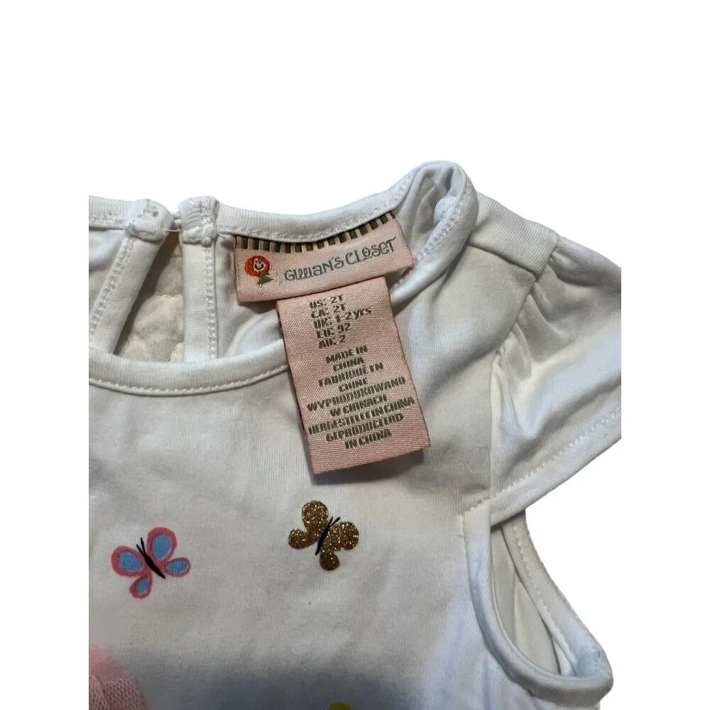 Gillian's Closet Toddler Girls Size 2 Flamingo Tutu Dress graphic front, glitter